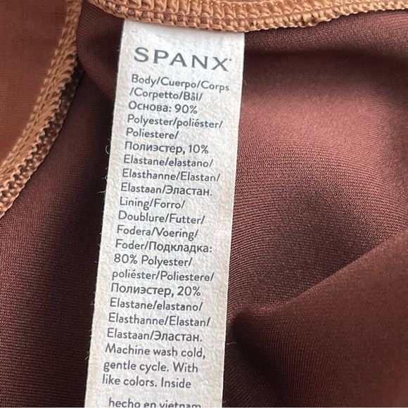 Spanx Faux Suede Leggings Women’s Plus Size 1X High Rise Rich Camel Color Shape - Picture 11 of 11